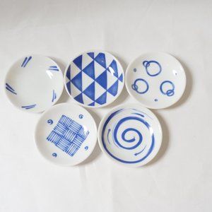 (Set of 5) Japanese Porcelain Soy Sauce Bowls Sushi/ Decor piece Inban Kozara